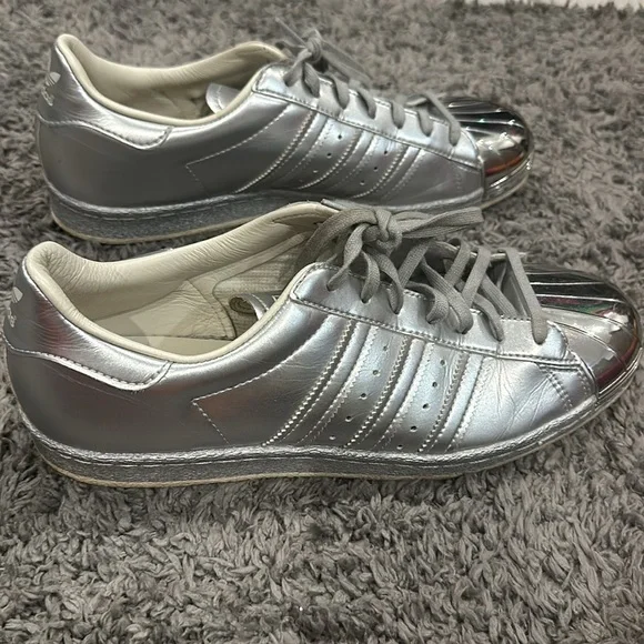 SUPERSTAR 80S 'METALLIC PACK - SILVER' pre-owned Men’s 8.5 - Picture 3 of 6